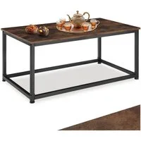 tectake Couchtisch Wohnzimmertisch, Maße: 100 x 55 x 45,5 cm, in rechteckiger Form (Sofatisch Lynch, 1-St., in Industrial Holz dunkel, rustikal), Industrial Style, Holz und Stahl, höhenverstellbare Kunststofffüße