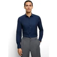 OLYMP Langarmhemd Level 5 Businesshemd, body fit, Royal-Kentkragen, unifarben