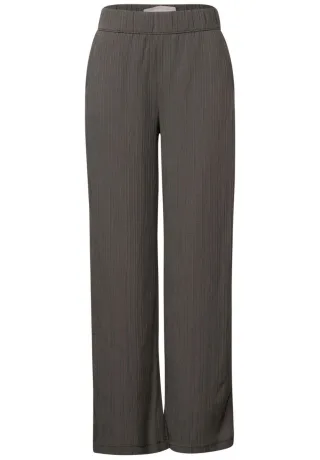 Street One - Wide Leg Crinkle Hose braun - Gr. - 30