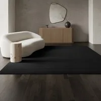 KADIMA DESIGN Teppich LECH Wohnzimmer Waschbar Schlafzimmer Wohnzimmerteppich Esszimmer Uni, Läufer, Höhe: 9 mm, Schwarz, 60x110 cm, Modern Esszimmerteppich Fußbodenheizung Waschbar