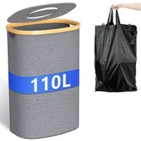 skelo Flaschenkorb Pfandflaschen Sammelbehälter, 160L Pfandflaschen Aufbewahrung, 110 l, Flaschensammler Integrierter Tragetasche Fasst 80-90 Leere Flaschen