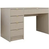 MIRJAN24 Schminktisch Tireno (5-Schubladen), Aluminiumgriffe in der Farbe Gold, Schreibtisch universell