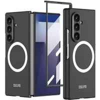 Wigento Handyhülle Für Samsung Galaxy Z Fold7 GKK MagSafe Integrierte dünne Hülle Schwarz, MagSafe Hülle mit integriertem Displayschutz