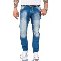 Rock Creek Straight-Jeans Herren Jeans Stonewashed Hellblau RC-3119
