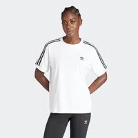 adidas Originals T-Shirt 3-STREIFEN ohne Verschluss, mit Rippdetails, aus Baumwolle und Elasthan
