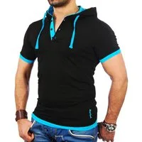 Reslad T-Shirt Reslad Herren Kapuzen T-Shirt San Diego RS-5033 (1-tlg) Kapuzenshirt Layer-Look