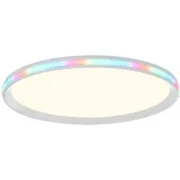 JUST LIGHT LED Deckenleuchte, LED-Leuchtmittel fest verbaut, Kaltweiß, Warmweiß, Neutralweiß, Tageslichtweiß, Farbwechsel, Deckenleuchte Wohnzimmerlampe RGB LED Fernbedienung dimmbar CCT rund