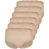 Nina Von C. Taillenslip 6er Pack Damen Taillenslip Multiple Packs (Packung, 6-St) hoher Modal-Anteil, weich, romantische & glänzende Blütenspitze