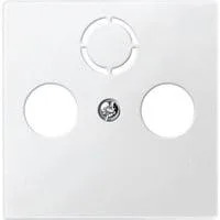 Zentralplatte für Antennendose, Typ 297519, Unterputz, Kunststoff, matt, Schutzart IP20 weiß (matt), Retail
