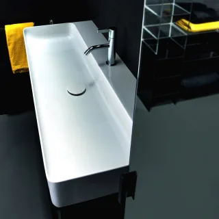 LAUFEN Waschtisch VAL , 2 x 1 Hahnloch mit Überlauf 950x420 weiß matt, H8102877571071 H8102877571071