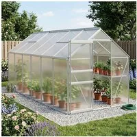 ESTEXO Gewächshaus Aluminium Treibhaus 370x190x195 cm Tomatenhaus Pflanzhaus Gartenhaus