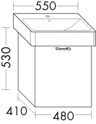 Burgbad Waschtischunterschrank Sys30 PG3 Diago 530x480x410 Sand Matt, WXTW048F3352 WXTW048F3352