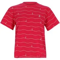 Leitfeuer T-Shirt 11225 Damen Kurzarm-Shirt Oversized mit All-over-Print Wellenmuster Maritim
