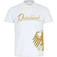 multifanshop T-Shirt Herren Deutschland - Adler seitlich Gold - Männer