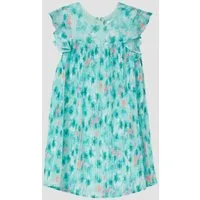 s.Oliver Minikleid Kleid Kurzes Kleid mit Volantärmeln und Plissee