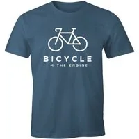 MoonWorks Print-Shirt Herren T-Shirt Fahrrad Sprüche Bicycle I'm the Engine Bike Rad mit Print