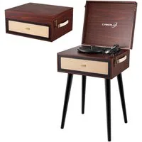 Cyberlux CL-3081 Radioplattenspieler (Riemenantrieb, Bluetooth, Retro Style,FM-Radio,Aux-In, USB/SD Karten Eingang,Bluetooth,DC-Motor)