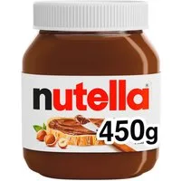 nutella Schokoaufstrich, Nutella Aufstrich fürs Brot Haselnuss Nougat Creme schokoladig 450g