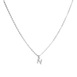 Luxenter Halskette mit glänzenden Zirkonia in Silber - Alphabet