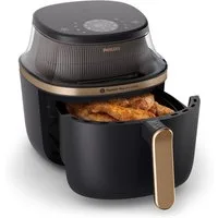 Philips Heißluftfritteuse Airfryer 3000 NA332/00, mit 6.2L, Sichtfenster, 1700 W, RapidAir Plus Technologie und 16 Kochfunktionen, Schwarz/Kupfer