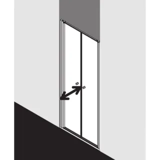 Kermi Pendeltür Nova 2000 90 x 185 cm, silber/mattglanz, Kerolan Fontana