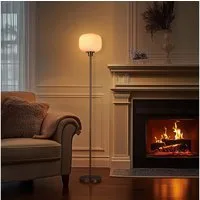 STANBOW Stehlampe Stehleuchte mit Glas-Schirm und Metallfuß, LED wechselbar, Dimmerschalter&3 Glühbirnen,Leselampe für Wohnzimmer,Schlafzimmer,Café
