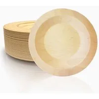 wisefood Einwegteller 50-tlg., Birkenholz Teller - rund Ø 23cm, (50 St)
