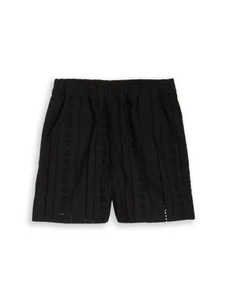 Denim Tom Tailor - Shorts mit Lochstickerei deep black - Gr. - M