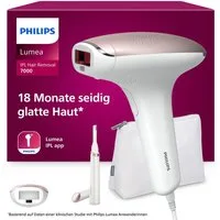 Philips IPL-Haarentferner Philips Lumea Series 7000 BRI924/00, 250000 Lichtimpulse, 2 Aufsätze (Körper und Gesicht), inkl. Visa Pure Mini-Gesichtsbürste