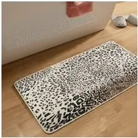 Gino Falcone Badematte Aquata GF-162, Badvorleger, Badezimmer Teppich, Höhe 7 mm, rutschhemmend beschichtet, fußbodenheizungsgeeignet, Kunstfaser, rechteckig, Badteppich, bedruckt, Leopardenmuster, rechteckig