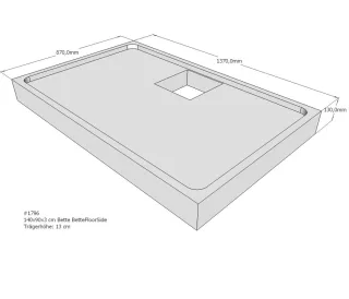 Neuesbad Wannenträger für Bette Floor Side 1400x900 SD21070