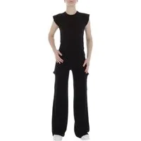 Ital-Design Freizeitanzug Damen Freizeit (86365255), Stretch Zweiteiler in Schwarz