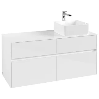 Villeroy und Boch Collaro Waschtischunterschrank C04300DH 120 x 54,8 x 50 cm, Waschtisch rechts, Glossy White