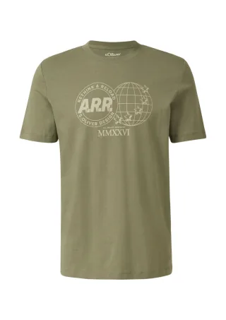 s.Oliver Red Label - T-Shirt mit Frontprint und Artwork grün - Gr. - M