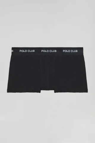 Pack mit drei Boxershorts schwarz mit Polo Club Logo