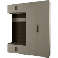 ABIKS MÖBEL Kompaktgarderobe INOVA 3 SATZ 18 Möbelset, Garderobe mit Kleiderstange und Regalen