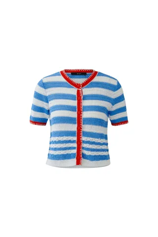 Oui - Strickjacke lt blue rose - Gr. - 38