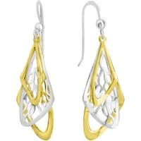 Firetti Paar Ohrhänger Schmuck Geschenk Silber 925 Ohrschmuck Ohrringe Flügel Bicolor