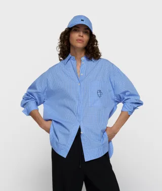 10DAYS - long sleeve shirt check ultramarine - Gr. - M