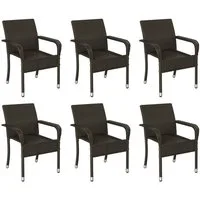 Yaheetech Gartenstuhl 2/4/6er-Set Esszimmerstuhl Rattan-Optik mit Metallbeinen (6 St), Küchenstuhl fürs Esszimmer/Balkon/Terrasse