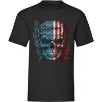 Banco T-Shirt Herren USA Totenkopf (39) mit Druck und 100% Baumwolle Hochwertiger Print, auffälliges Motiv für individuelle Looks