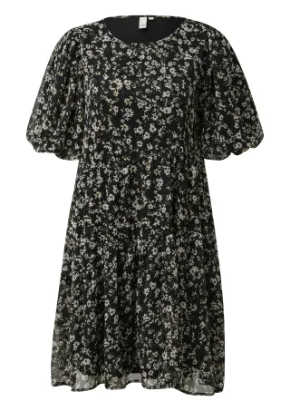 qs - Kleid schwarz/mehrfarbig - Gr. - 38