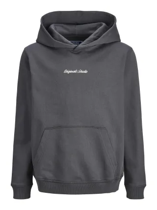 JACK&JONES - JORNORREBRO EMB SWEAT HOOD NOOS JNR Asphalt - Gr. - 152