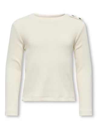 KIDS ONLY - KMGCHECKIE LIFE L/S TOP BOX JRS antique white - Gr. - 104