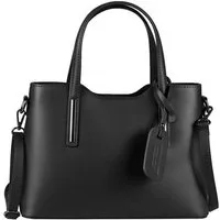 ITALYSHOP24 Schultertasche Made in Italy Damen echt Leder Henkeltasche Shopper Lederhandtasche, Italienische Umhängetasche Cross Over Body Hobo Bag, Premium Qualität