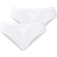 Schiesser Tai-Slip "Cotton Essentials" (2er-Pack) mit zarten Stickerei-Motiven