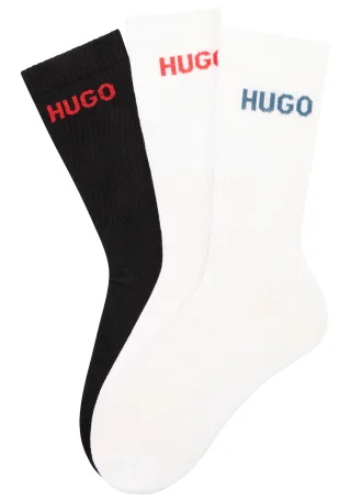 HUGO Underwear Socken "6P QS RIB LOGO CC" Packung, 6er Pack, 6 Paar tlg. mit eingestricktem HUGO Logo
