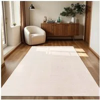 TaraCarpet Teppich Supersoft Kurzflorteppich Fiona Uni, rechteckig, Höhe: 14 mm, Wohnzimmer, Schlafzimmer, Esszimmer, Fiona creme 50x80