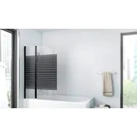 Marwell Badewannenfaltwand Black Lines, Einscheibensicherheitsglas, 2-teilig, BxH: 100x140 cm