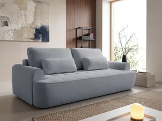 Sofa 3-Sitzer mit Schlaffunktion HUNTER in Stoff Cloud Grau